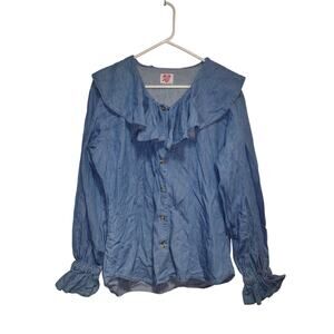 Keren Heart Women's Button Up Shirt Size Large